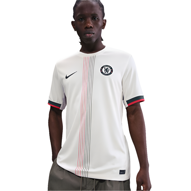Chelsea FC 2025/26 Stadium Away Jersey Mens White/Red/Jade