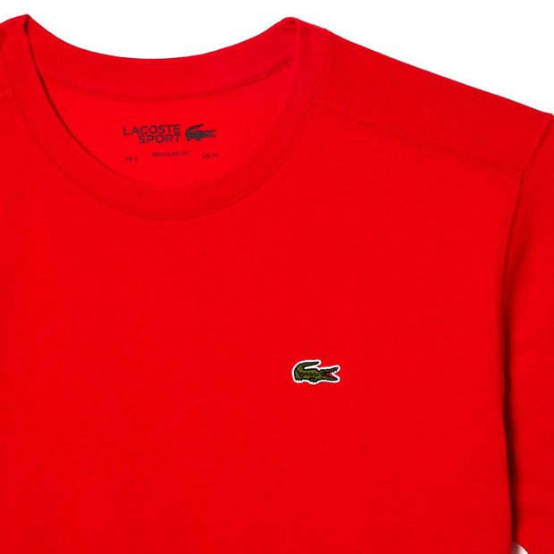 RED MEN'S LACOSTE SPORT BREATHABLE T-SHIRT