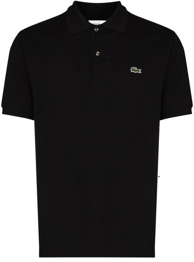 BLACK LACOSTE LOGO SHORT SLEEVE POLO SHIRT