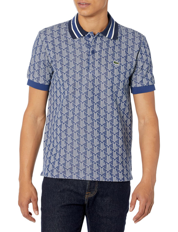 Classic fit monogram jacquard polo shirt