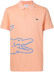 LACOSTE LOGO-PRINT SHORT SLEEVED POLO SHIRT