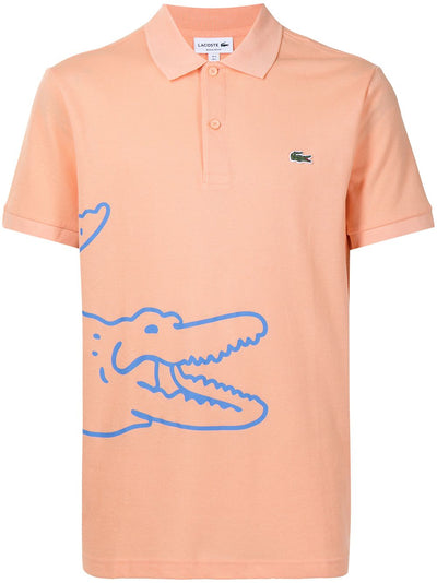LACOSTE LOGO-PRINT SHORT SLEEVED POLO SHIRT