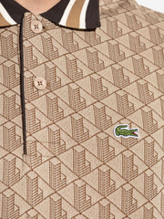 geometric-pattern polo shirt