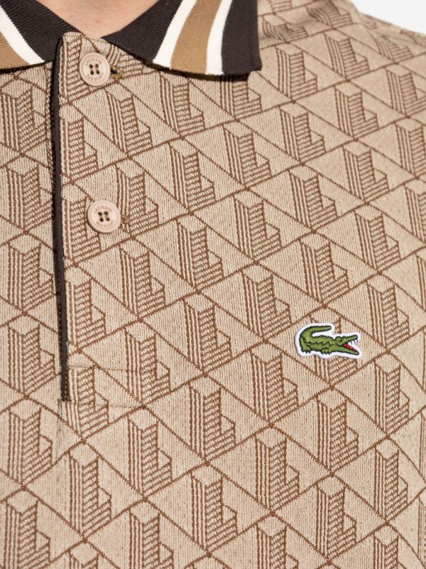 geometric-pattern polo shirt