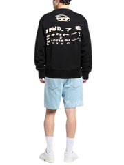 Diesel Men's Sweater S-Macs Logo Black