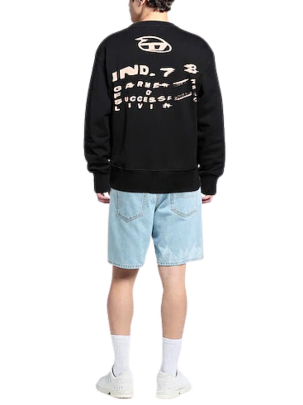 Diesel Men's Sweater S-Macs Logo Black