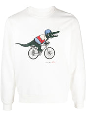 Lacoste x Netflix Logo-Print Sweatshirt – Light Blue / White