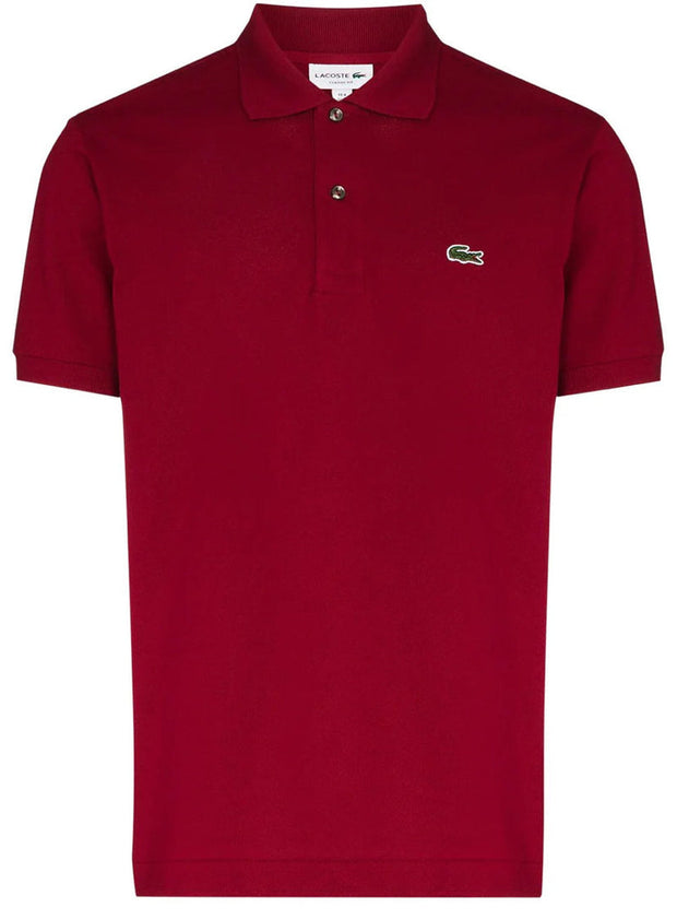 RED LACOSTE LOGO SHORT SLEEVE POLO SHIRT