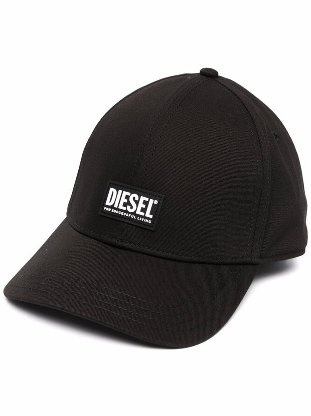 Diesel logo-patch cotton baseball cap