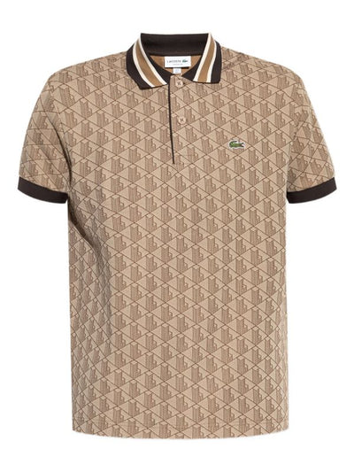 geometric-pattern polo shirt